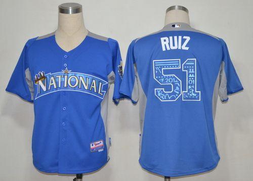 Phillies #51 Carlos Ruiz Blue 2012 All Star BP Stitched MLB Jersey