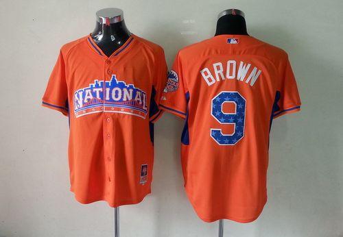 Phillies #9 Domonic Brown Orange All Star 2013 National League Stitched MLB Jersey