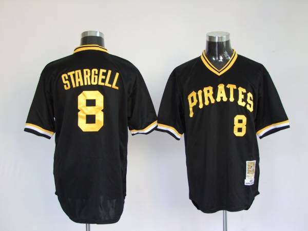 Mitchell and Ness Pirates #8 Willie Stargell Stitched Black Throwback MLB Jersey