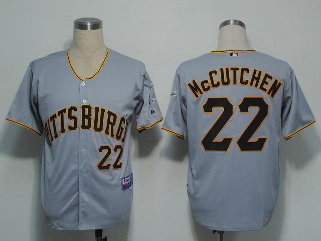 Pirates #22 Andrew McCutchen Grey Stitched MLB Jersey