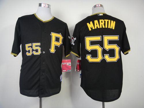 Pirates #55 Russell Martin Black Cool Base Stitched MLB Jersey