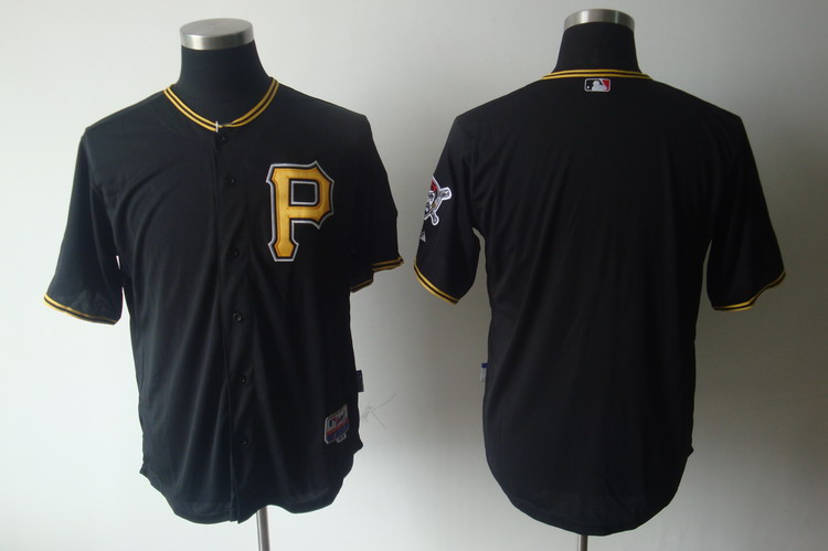 Pirates Blank Black Cool Base Stitched MLB Jersey