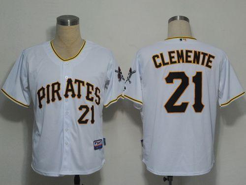 Pirates #21 Roberto Clemente White Cool Base Stitched MLB Jersey