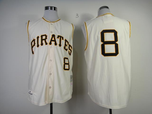 Mitchell And Ness 1960 Pirates #8 Willie Stargell Cream Throwback Stitched MLB Jersey