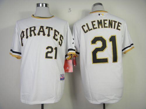 Pirates #21 Roberto Clemente White Alternate 2 Cool Base Stitched MLB Jersey