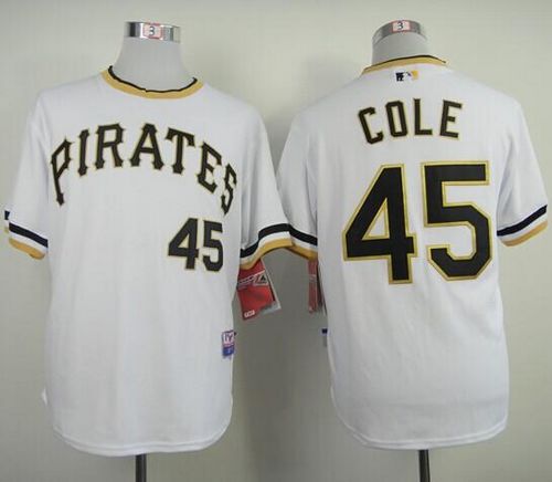Pirates #45 Gerrit Cole White Alternate 2 Cool Base Stitched MLB Jersey
