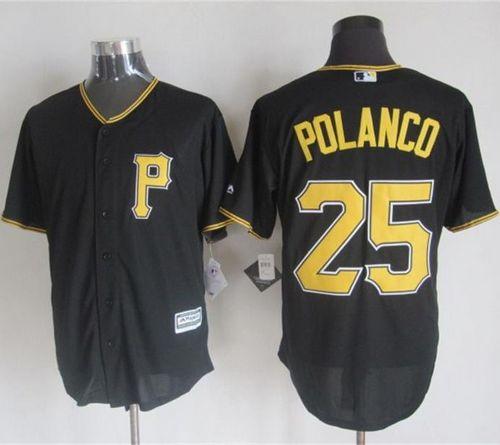 Pirates #25 Gregory Polanco Black New Cool Base Stitched MLB Jersey