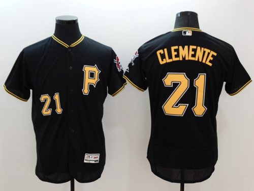 Pirates #21 Roberto Clemente Black Flexbase Authentic Collection Stitched MLB Jersey