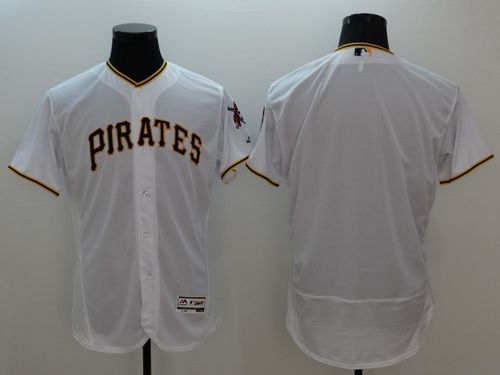 Pirates Blank White Flexbase Authentic Collection Stitched MLB Jersey