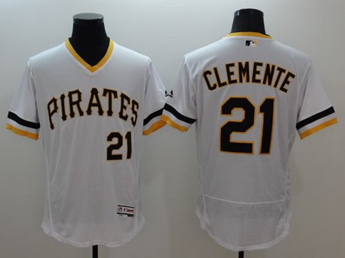 Pirates #21 Roberto Clemente White Flexbase Authentic Collection Cooperstown Stitched MLB Jersey