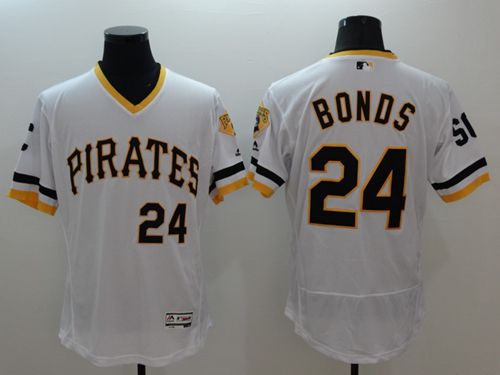 Pirates #24 Barry Bonds White Flexbase Authentic Collection Cooperstown Stitched MLB Jersey