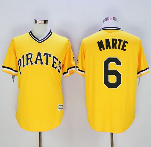 Pirates #6 Starling Marte Gold New Cool Base Stitched MLB Jersey