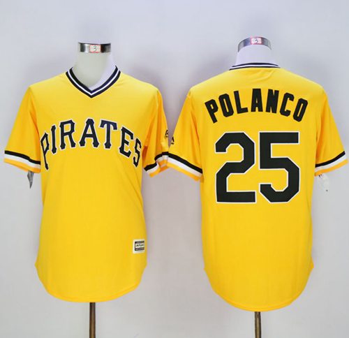 Pirates #25 Gregory Polanco Gold New Cool Base Stitched MLB Jersey