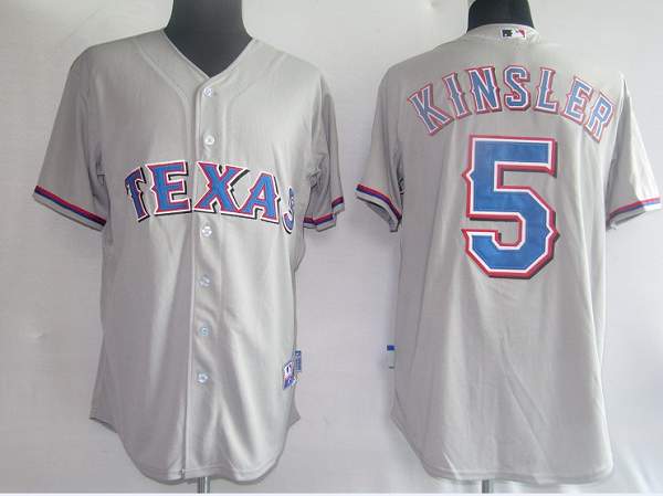 Rangers #5 Ian Kinsler Stitched Grey MLB Jersey