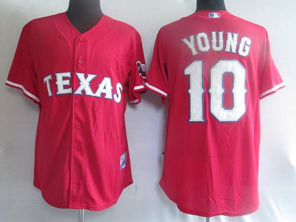 Rangers #10 Michael Young Stitched Red MLB Jersey