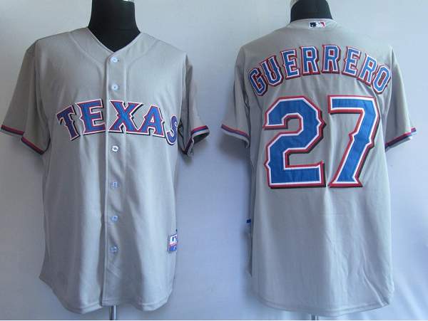 Rangers #27 Vladimir Guerrero Stitched Grey MLB Jersey