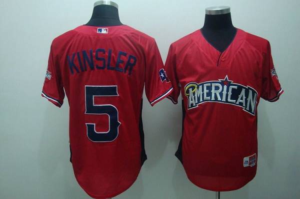 Rangers #5 Ian Kinsler Red American League 2010 All Star BP Stitched MLB Jersey