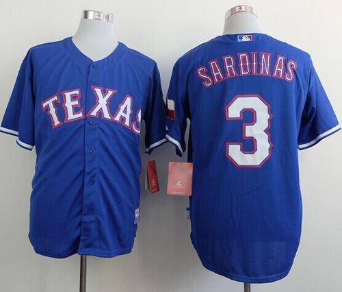 Rangers #3 Luis Sardinas Blue Cool Base Stitched MLB Jersey