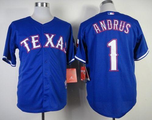 Rangers #1 Elvis Andrus Blue Stitched MLB Jersey