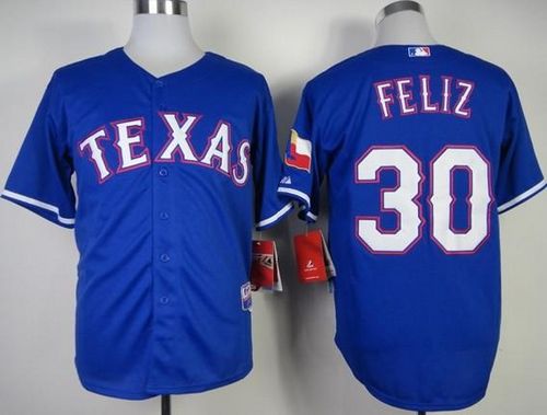 Rangers #30 Naftali Feliz Stitched MLB Blue Cool Base Jersey