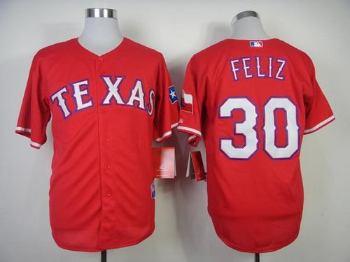 Rangers #30 Naftali Feliz Stitched MLB Red Cool Base Jersey
