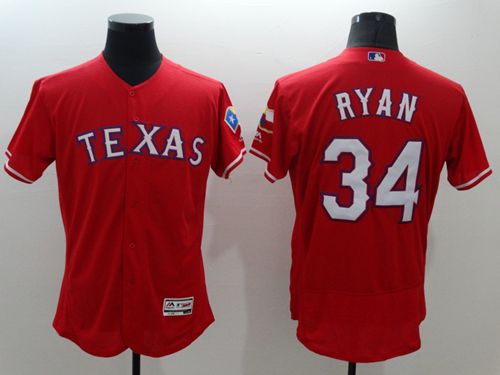 Rangers #34 Nolan Ryan Red Flexbase Authentic Collection Stitched MLB Jersey