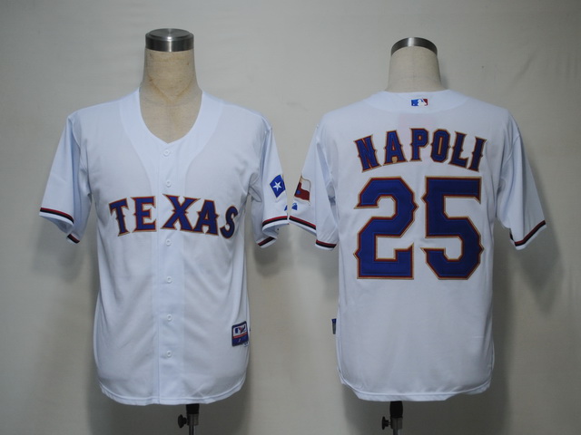 Rangers #25 Mike Napoli White Cool Base Stitched MLB Jersey