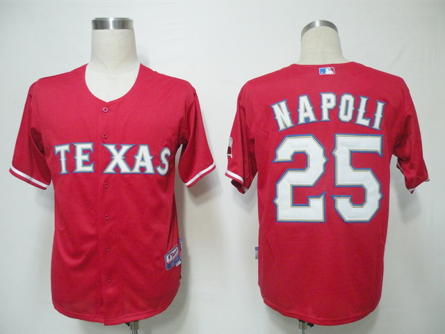 Rangers #25 Mike Napoli Red Cool Base Stitched MLB Jersey