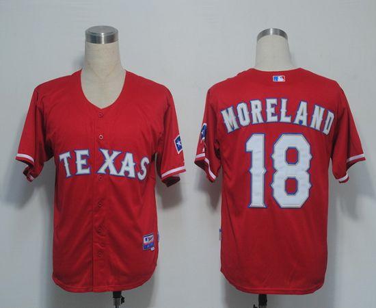 Rangers #18 Mitch Moreland Red Cool Base Stitched MLB Jersey