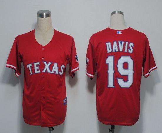 Rangers #19 Chris Davis Red Cool Base Stitched MLB Jersey