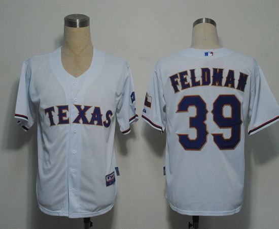 Rangers #39 Scott Feldman White Cool Base Stitched MLB Jersey