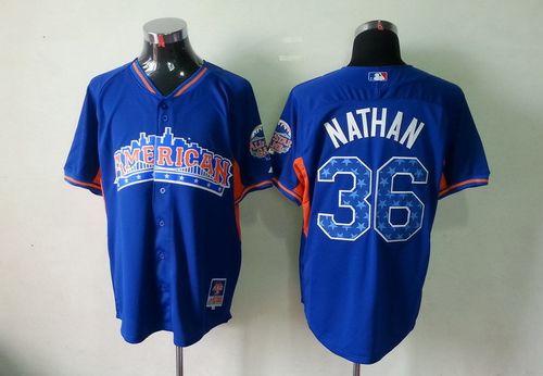 Rangers #36 Joe Nathan Blue All Star 2013 American League Stitched MLB Jersey