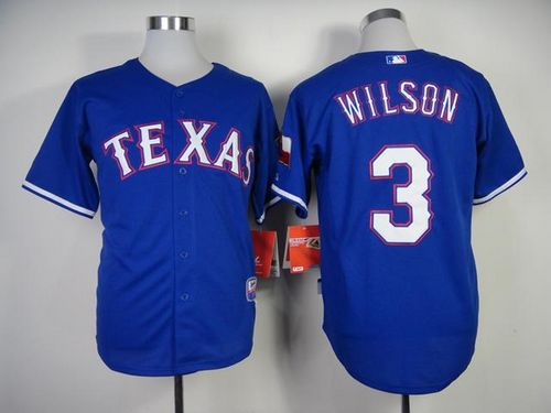 Rangers #3 Russell Wilson Blue Cool Base Stitched MLB Jersey