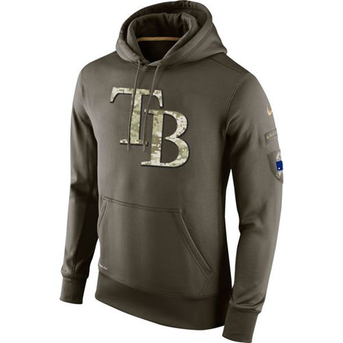 Men's Tampa Bay Rays  Olive Salute To Service KO Performance Hoodie