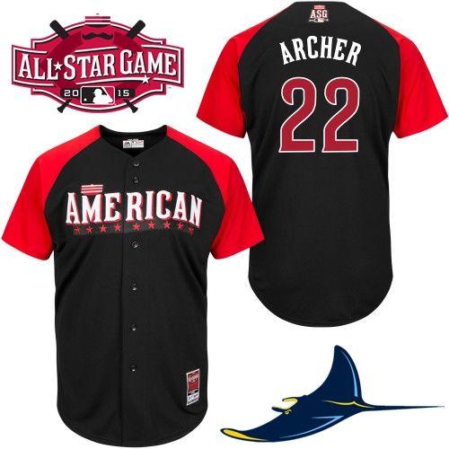 Rays #22 Chris Archer Black 2015 All Star American League Stitched MLB Jersey