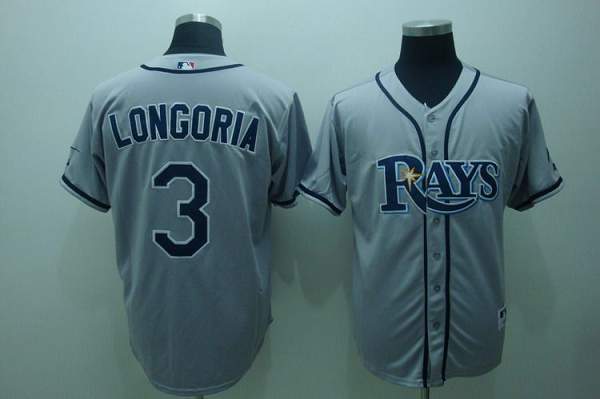 Rays #3 Evan Longoria Grey Stitched MLB Jersey