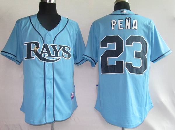 Rays #23 Carlos Pena Light Blue Stitched MLB Jersey