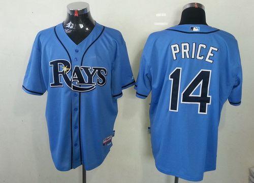 Rays #14 David Price Light Blue Cool Base Stitched MLB Jersey
