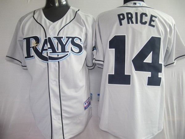 Rays #14 David Price Grey Cool Base Stitched MLB Jersey