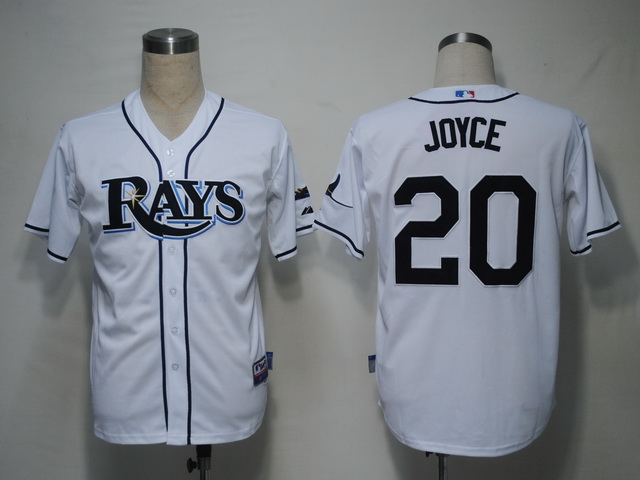 Rays #20 Matt Joyce White Cool Base Stitched MLB Jersey