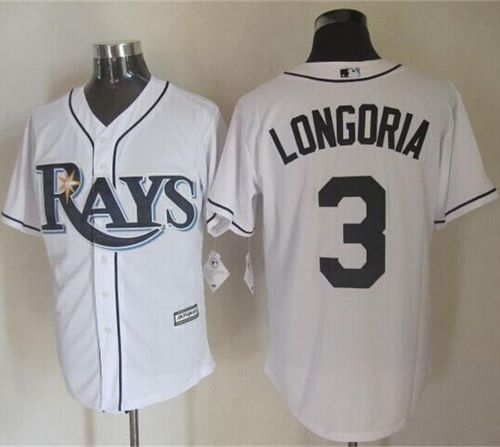 Rays #3 Evan Longoria White New Cool Base Stitched MLB Jersey