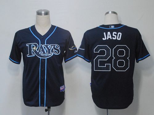 Rays #28 John Jaso Dark Blue Cool Base Stitched MLB Jersey