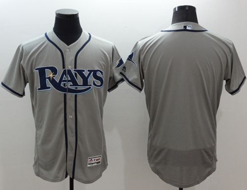 Rays Blank Grey Flexbase Authentic Collection Stitched MLB Jersey