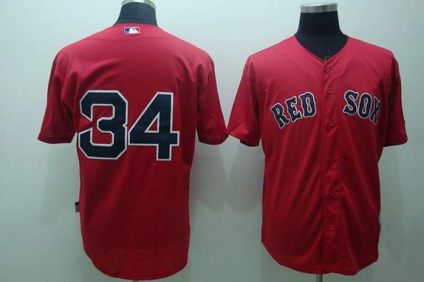 Red Sox #34 David Ortiz Stitched Red MLB Jersey
