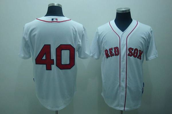 Red Sox #40 John lackey Stitched White MLB Jersey
