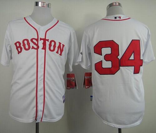 Red Sox #34 David Ortiz White Stitched MLB Jersey