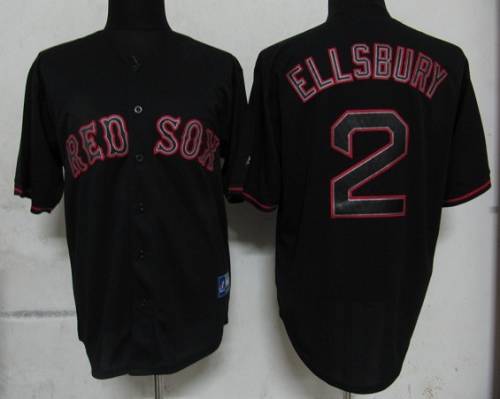 Red Sox #2 Jacoby Ellsbury Black Fashion Stitched MLB Jersey
