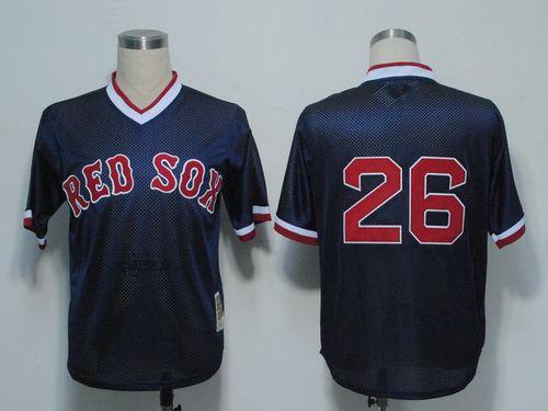Mitchell And Ness 1991 Red Sox #26 Wade Boggs Dark Blue Stitched Throwback MLB Jersey
