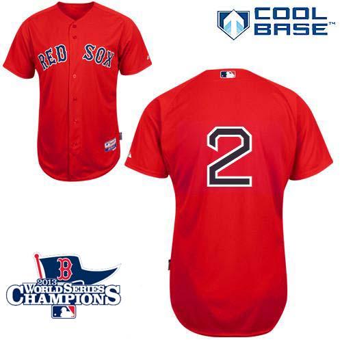 Red Sox #2 Jacoby Ellsbury Red Cool Base 2013 World Series Champions Patch Stitched MLB Jersey