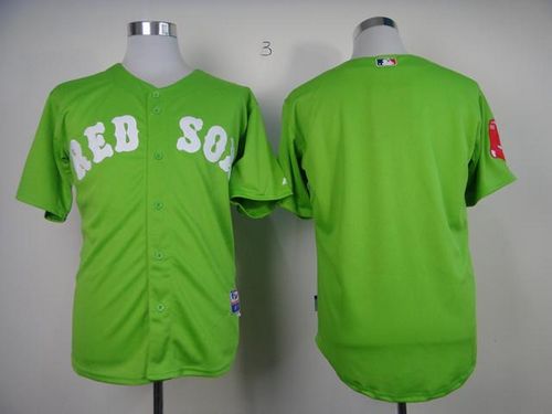 Red Sox Blank Green Cool Base Stitched MLB Jersey